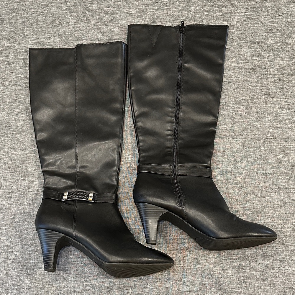 LONDON FOG Faux-leather Heeled Boots
